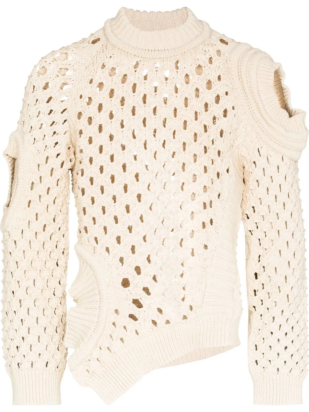 

Stella McCartney asymmetric open-knit jumper - Neutrals