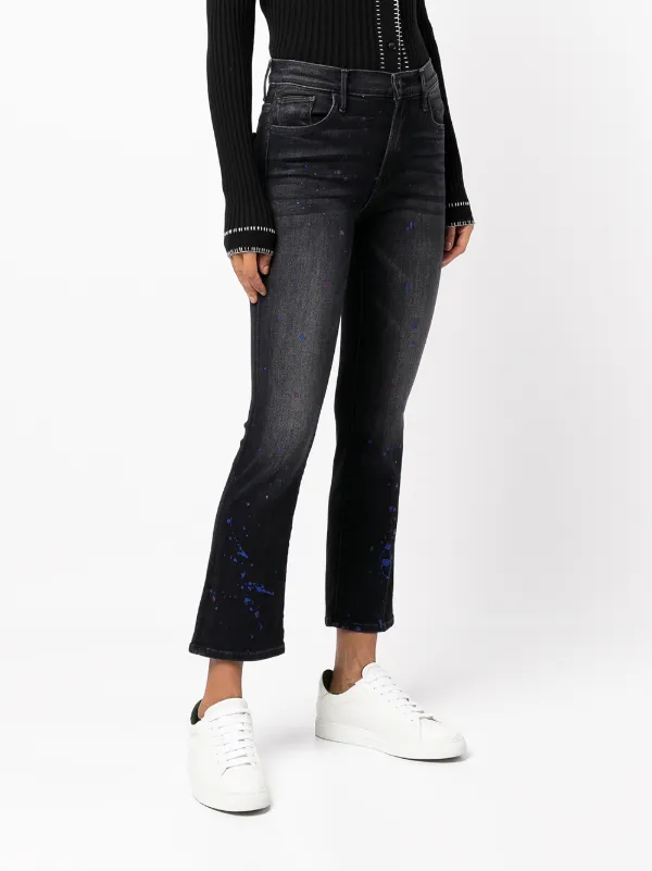 MOTHER paint-splatter Cropped Jeans 