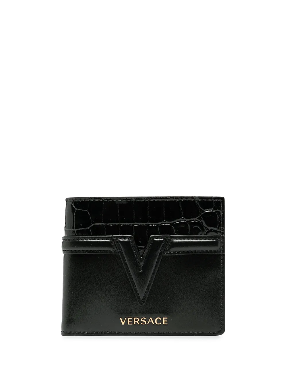 

Versace cartera con logo en relieve - Negro