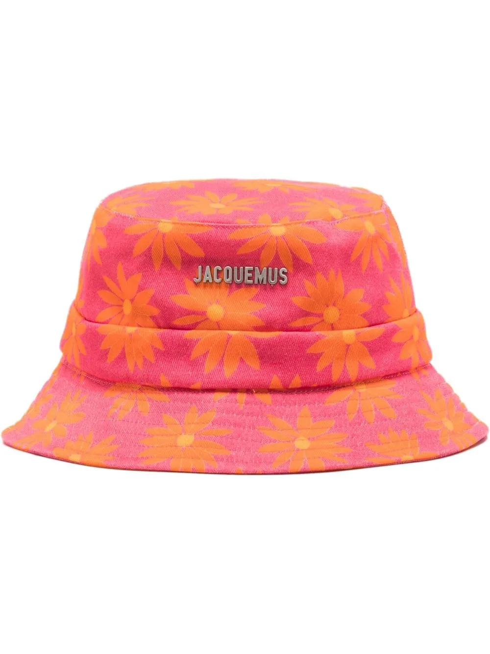 Jacquemus Bob Gadjo Floral-print Cotton Bucket Hat In Pink