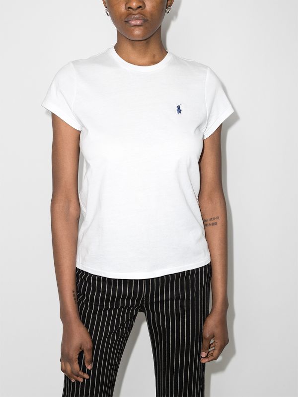 Shop Polo Ralph Lauren Polo Pony slim cotton T-shirt with Express Delivery  - FARFETCH