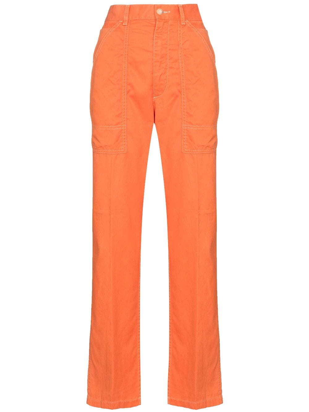 polo ralph lauren pantalon droit en serge à poches multiples - orange