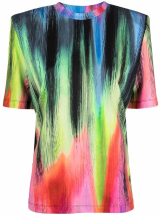 The Attico rainbow print short sleeved T shirt Farfetch