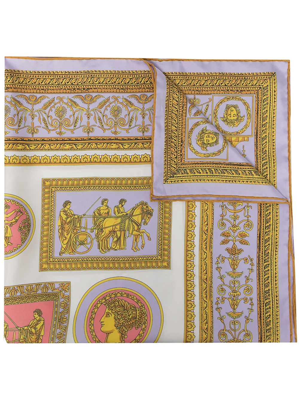 Versace - baroque-pattern silk scarf - women - Silk - One Size - Multicolour