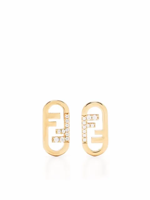 FENDI pendientes O'Lock con apliques de cristales