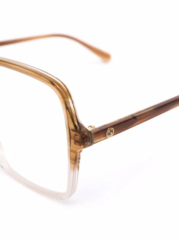 Gucci Eyewear オーバーサイズ スクエア眼鏡フレーム 通販 - FARFETCH