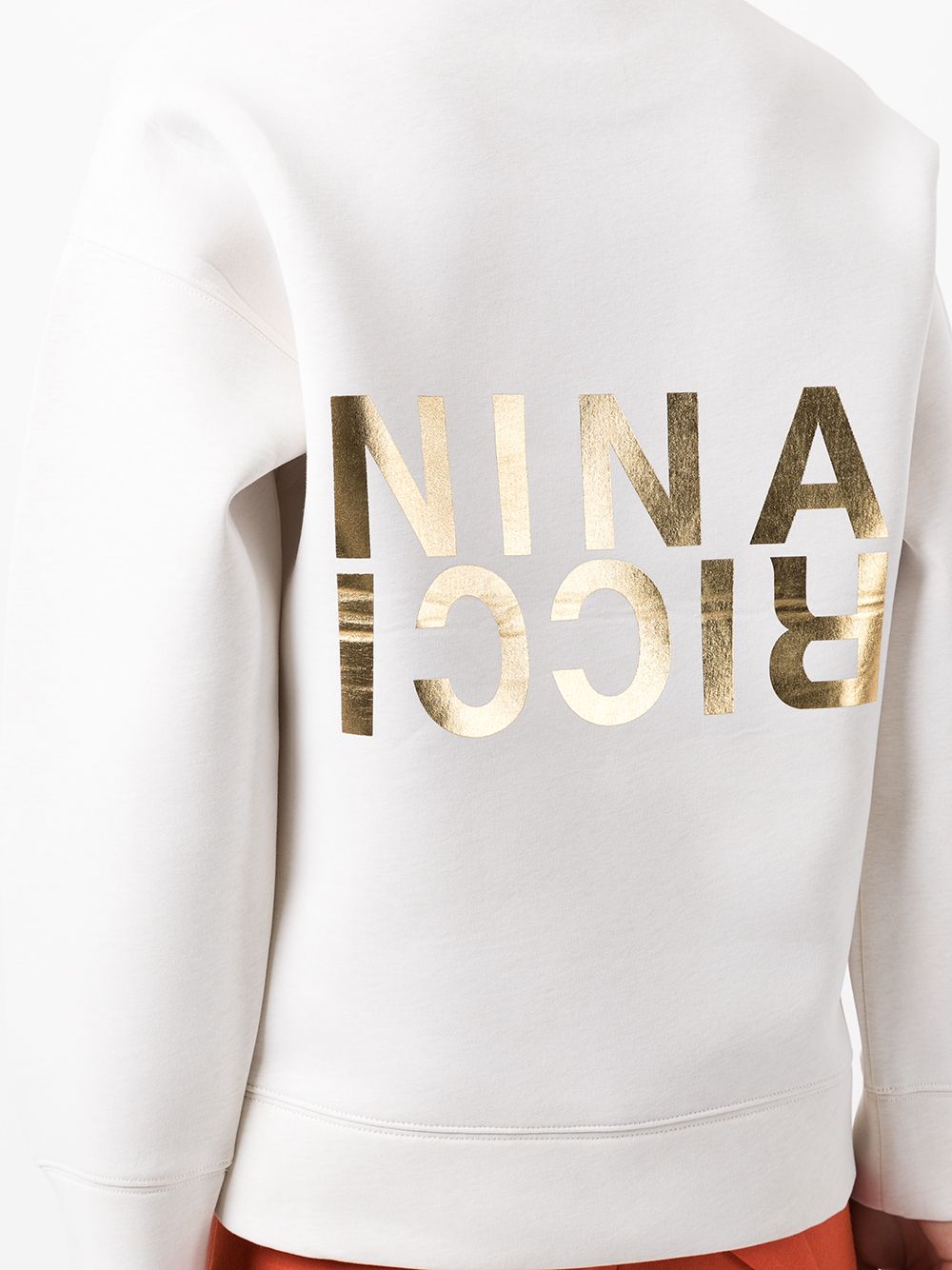Shop Nina Ricci Logo-print Crewneck Sweatshirt In Weiss