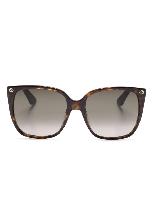 Gucci Eyewear Interlocking G Sunglasses Brown FARFETCH AE