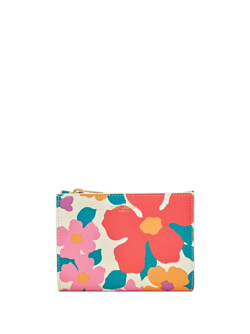 

Saint Laurent floral-print bi-fold wallet - Neutrals