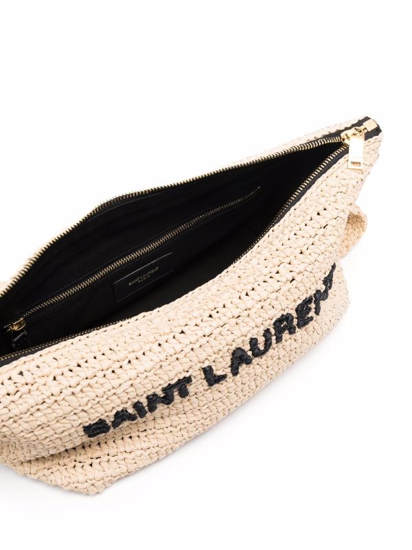 Saint Laurent Woven Raffia Shoulder Bag