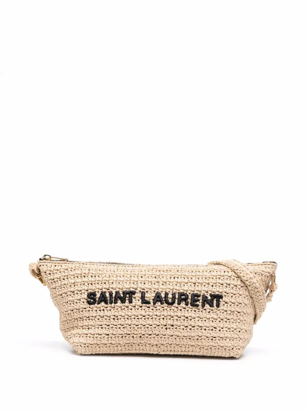 Saint Laurent Woven Raffia Shoulder Bag