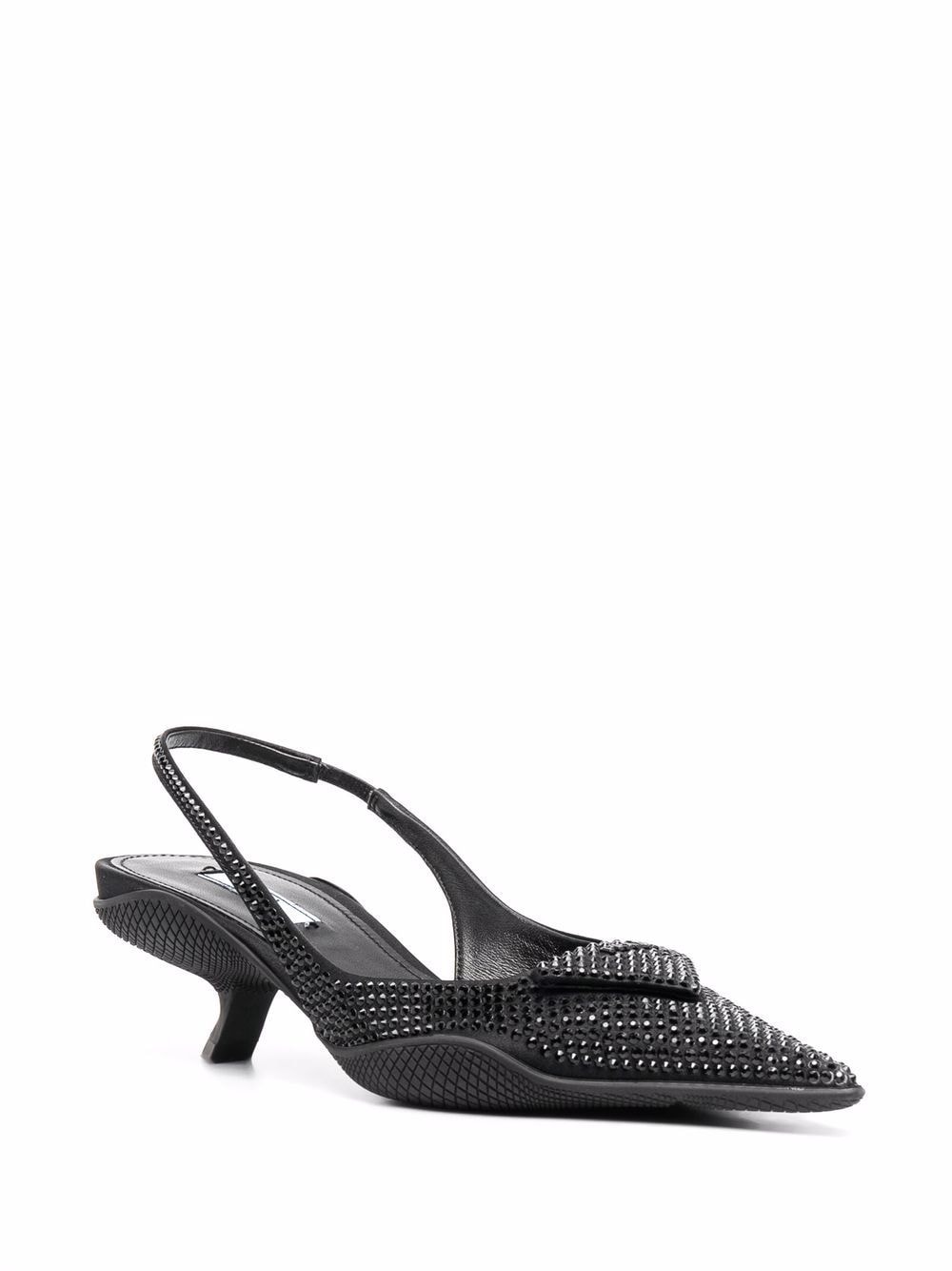 Prada Slingback pumps met kristallen - Zwart