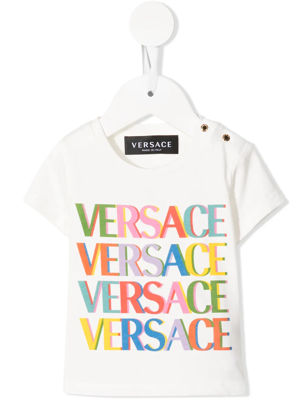 

Versace Kids playera con logo estampado - Blanco