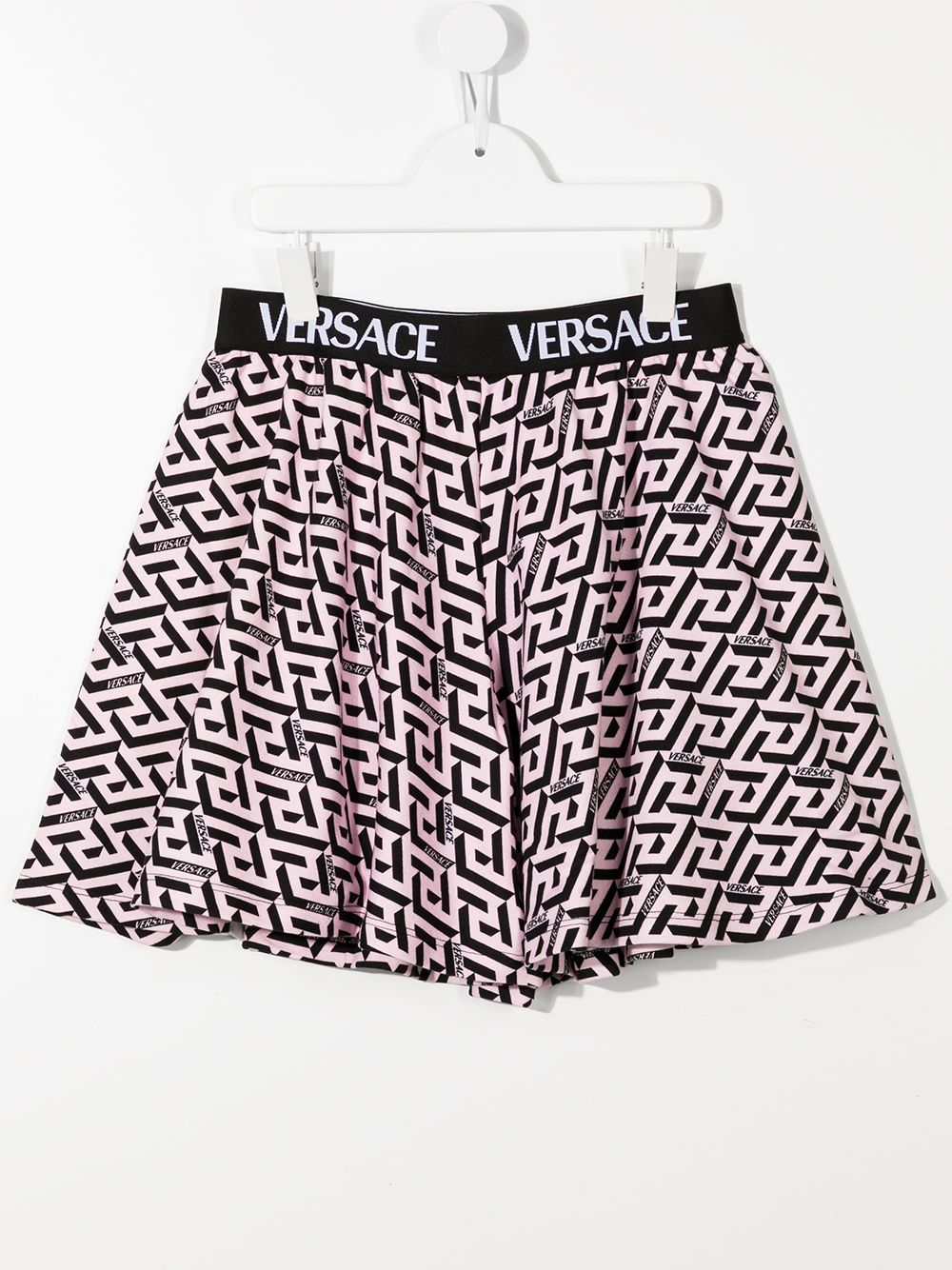 Image 2 of Versace Kids La Greca print shorts