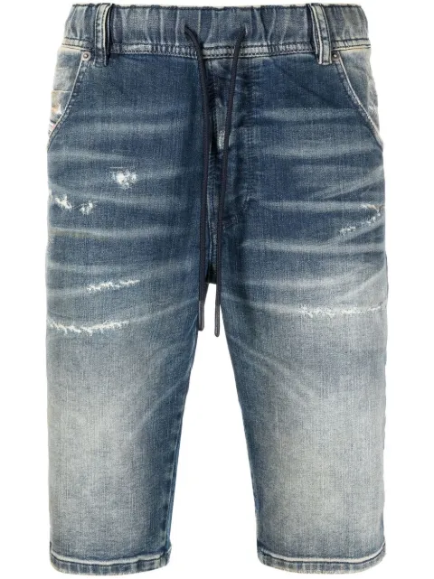 Diesel shorts de mezclilla con efecto envejecido