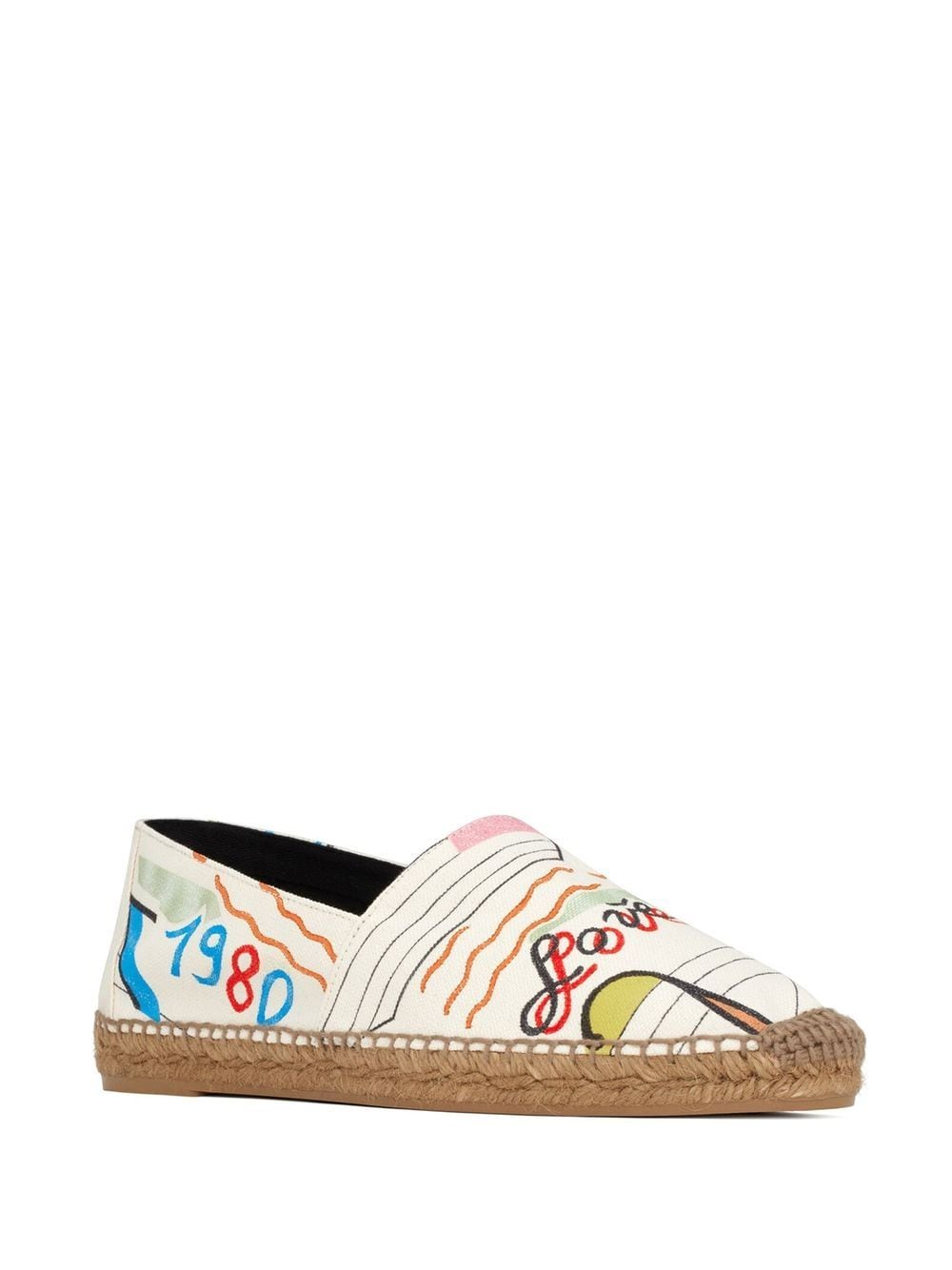 Image 2 of Saint Laurent embroidered-logo patterned espadrilles