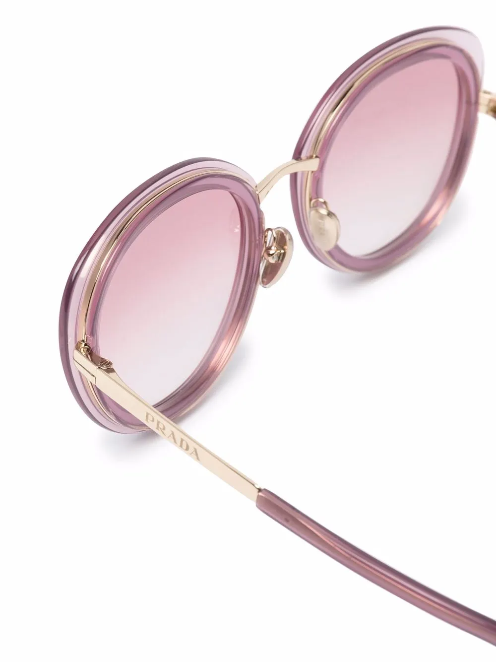 Prada Eyewear Lentes De Sol Redondos Con Logo Grabado - Farfetch