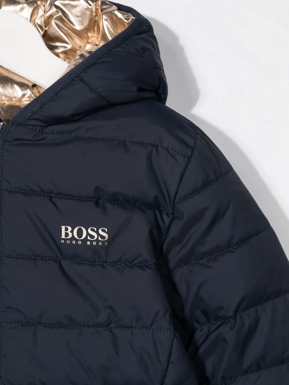 фото Boss kidswear двусторонний пуховик с эффектом металлик
