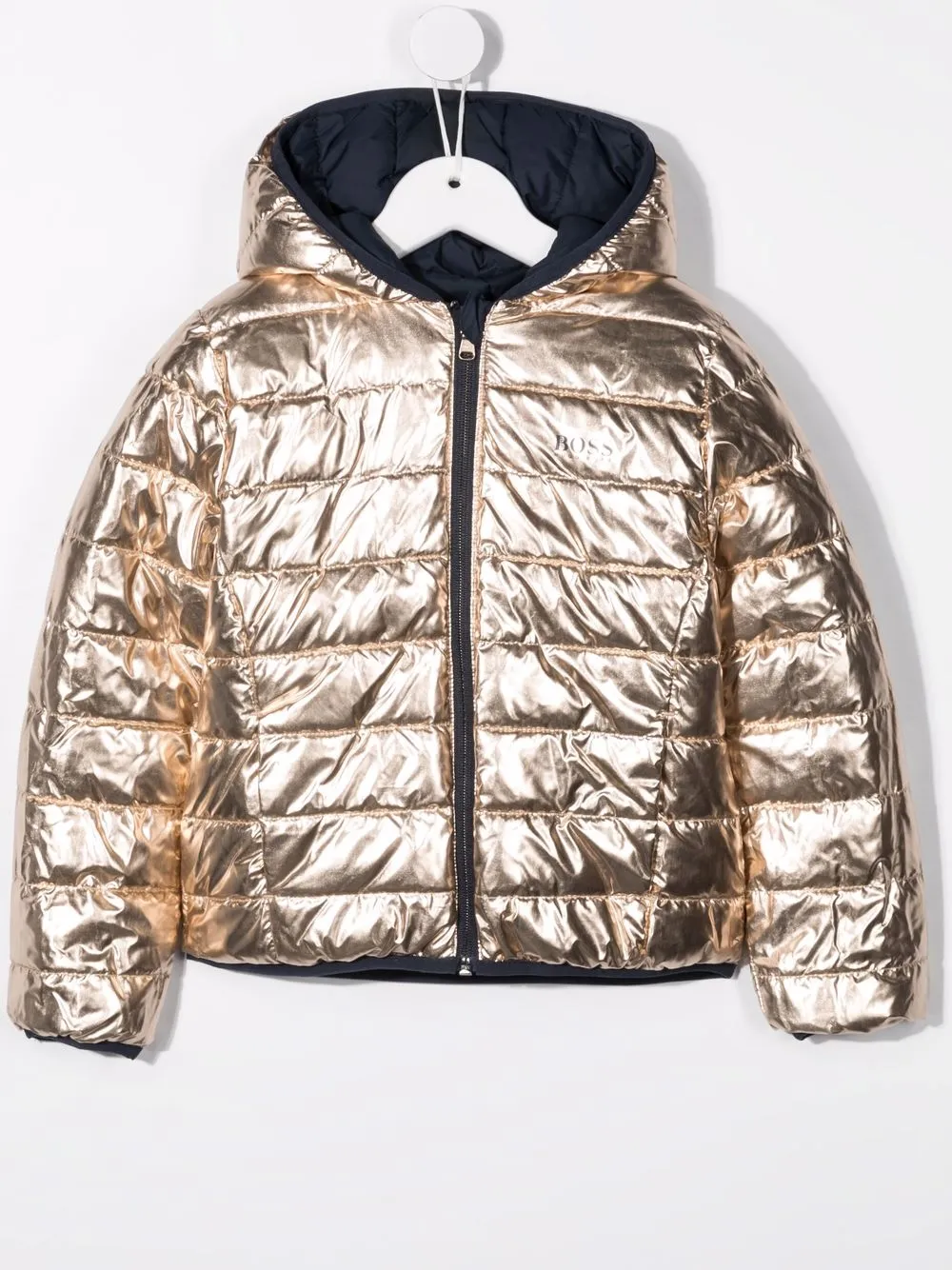 фото Boss kidswear двусторонний пуховик с эффектом металлик