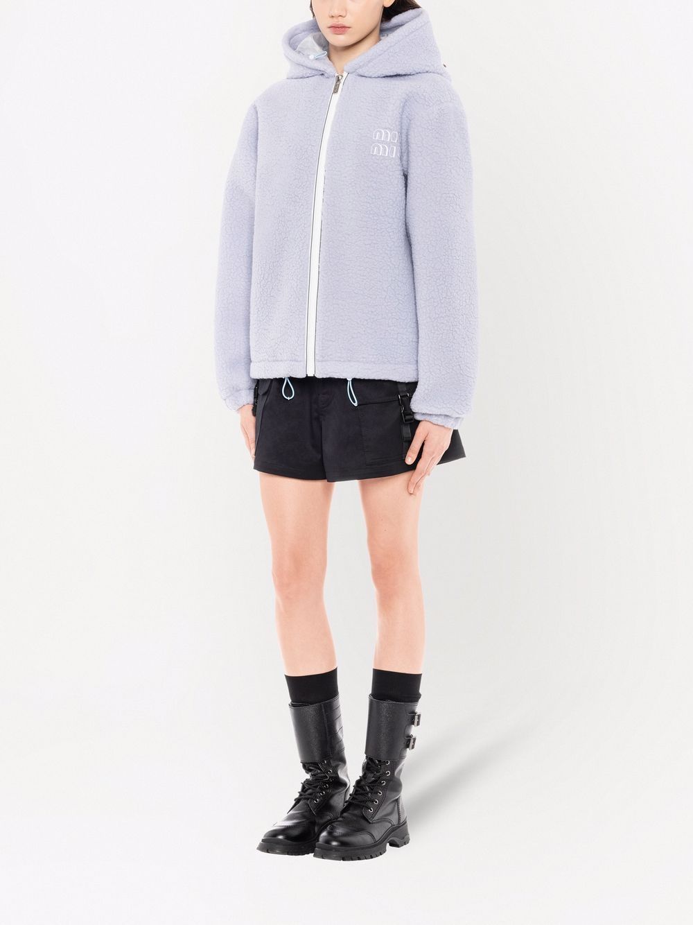 Miu Miu Fleece zip-up Wool Hoodie - Farfetch