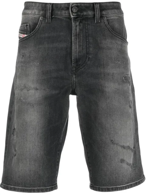 Diesel Bermuda jeans com lavagem estonada