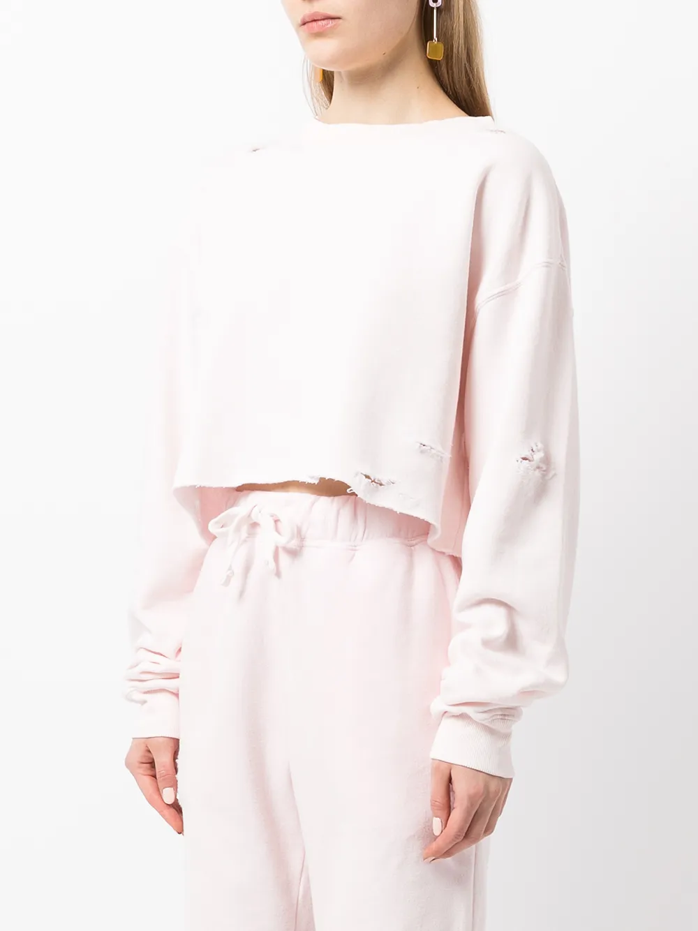 distressed cropped sweatshirt
