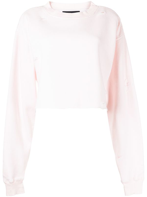 La Detresse Distressed Cropped Sweatshirt Farfetch