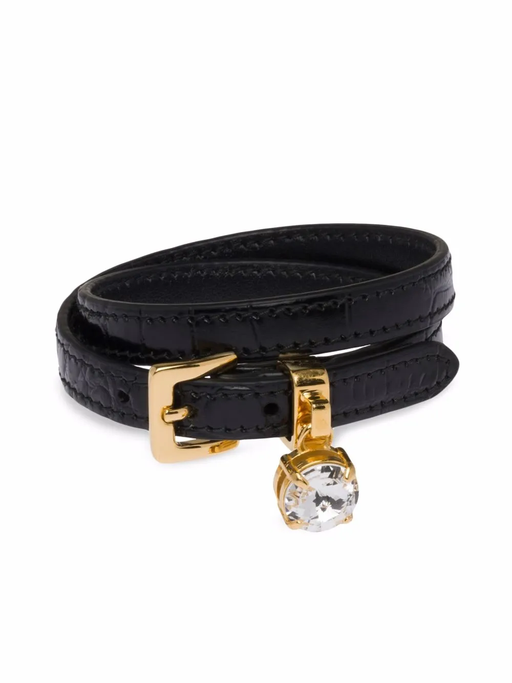 

Miu Miu pulsera con efecto de piel de cocodrilo - Negro