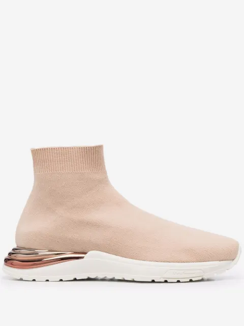 metallic heel-counter sneakers