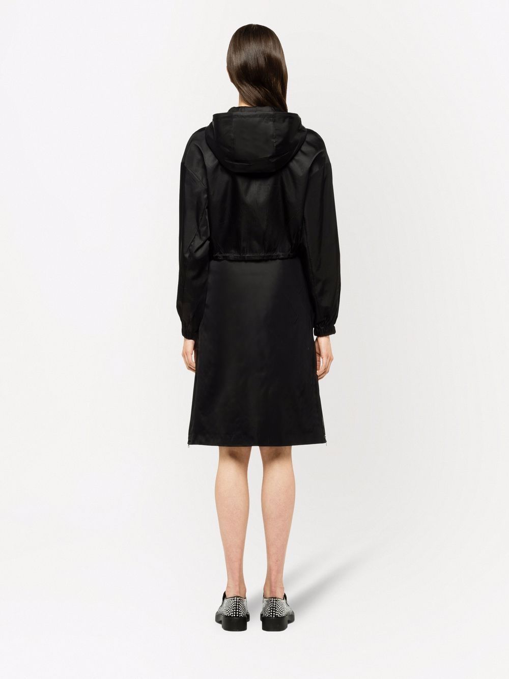 Shop Prada Re-nylon Midi Skirt In Black