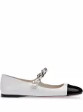 Miu Miu patent leather ballerina pumps - White