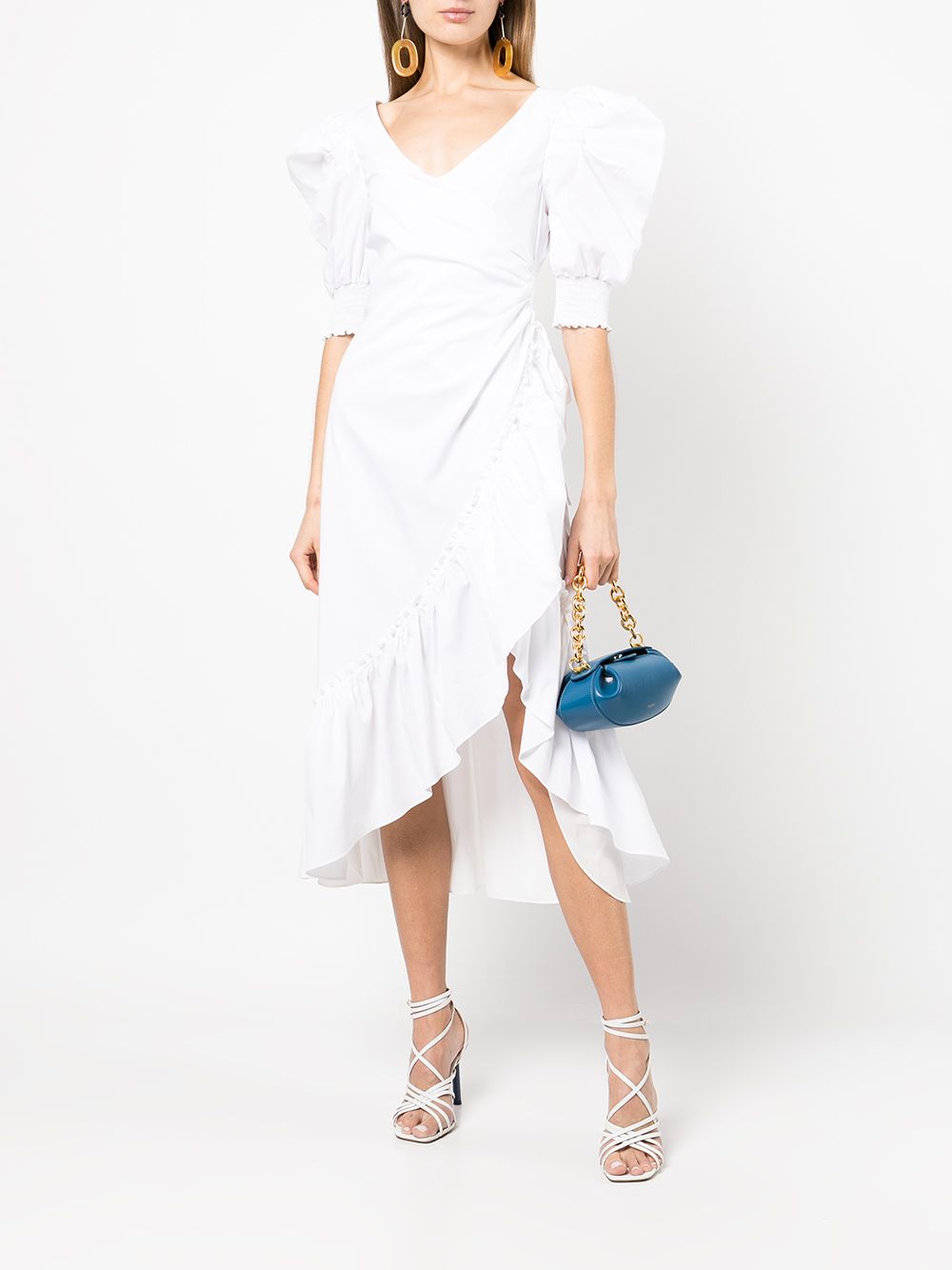 Cinq A Sept Kacy puff-sleeve Ruffle Midi Dress - Farfetch