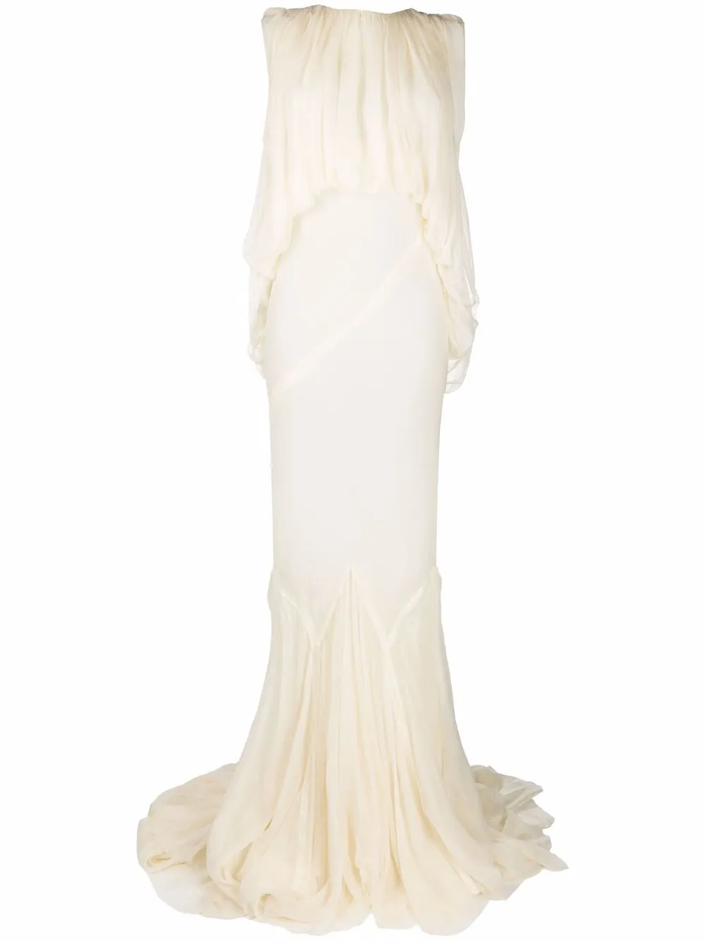 

Rick Owens Bubble drape-detail gown - Neutrals