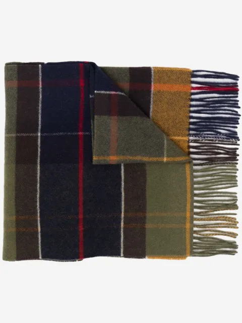 Barbour plaid-check print scarf