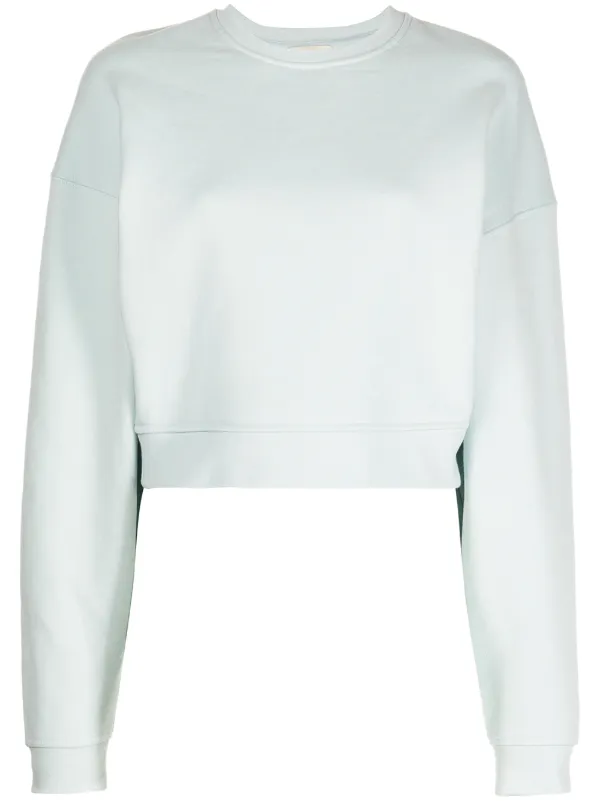 white cropped crewneck sweatshirt