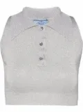 Prada metallic-threading crop top - Grey