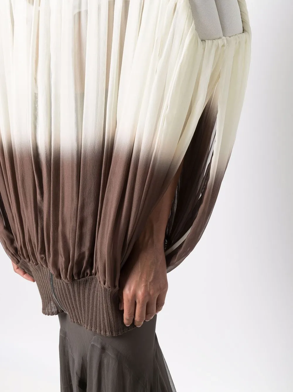 Rick Owens Girdered Bubble Pleated Jacket In Neutrals