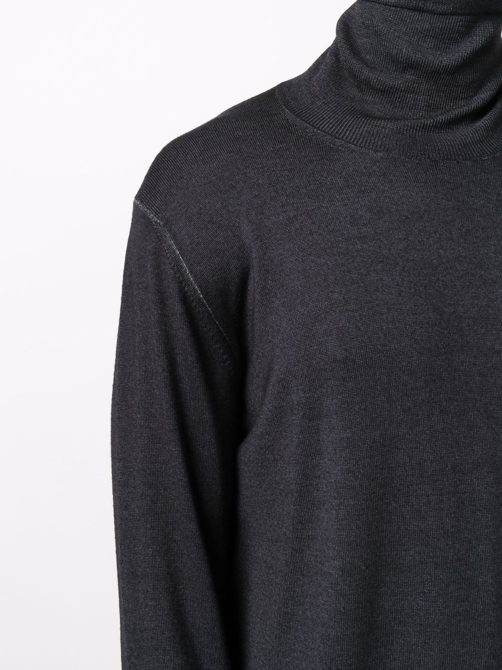 Shop Dondup Roll-neck Merino Wool Jumper In Schwarz