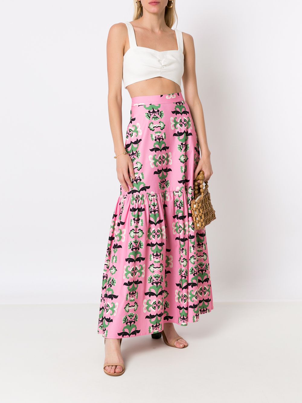 Adriana Degreas Maxi-rok met abstracte print - Roze