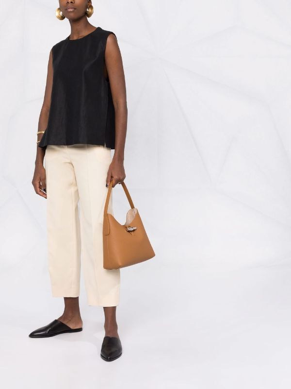 Cuyana Oversized Double Loop Leather Shoulder Bag - Brown Shoulder