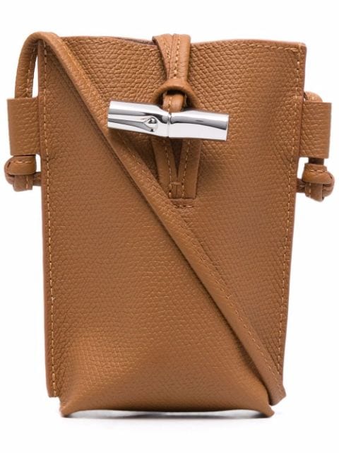 Longchamp Roseau leather phone holder