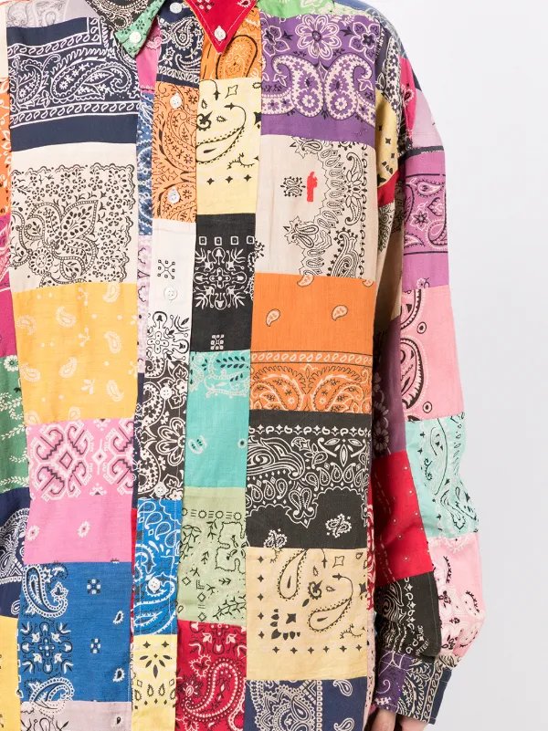 Readymade Patchwork Cotton Shirt | Yellow | FARFETCH