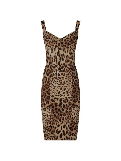 Dolce & Gabbana leopard-print corset midi dress