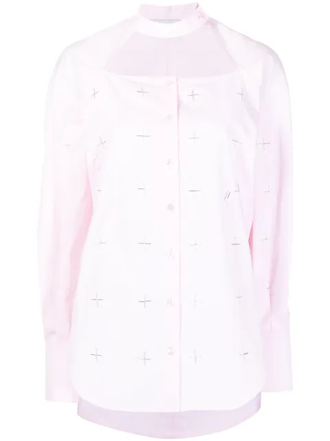 cut-out cotton shirt