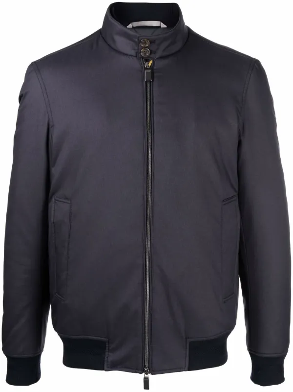 banded collar jacket