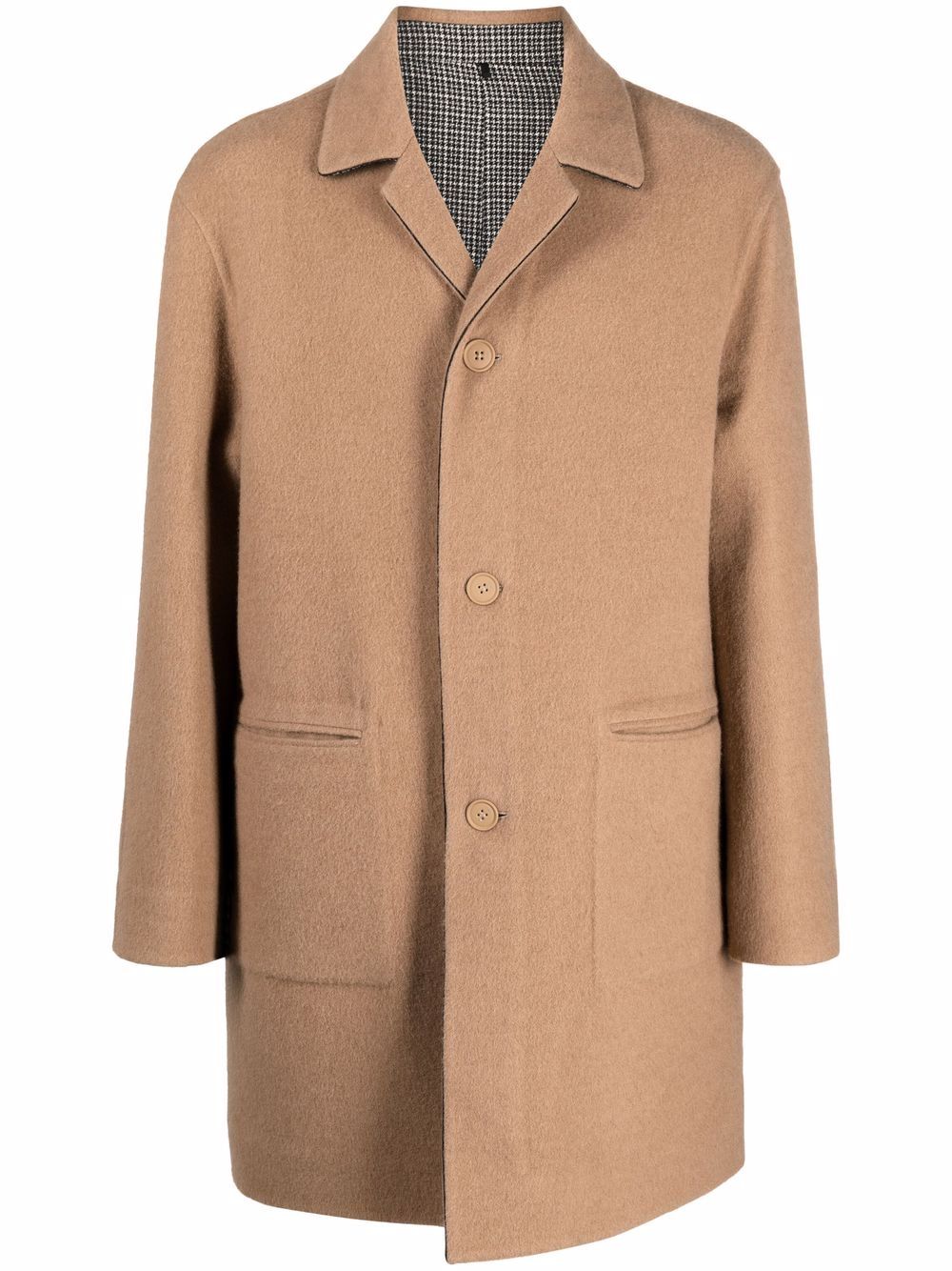 single-breasted virgin wool-blend coat