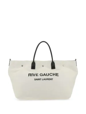 Saint Laurent Maxi Rive Gauche Tote Bag | Neutrals | FARFETCH RO