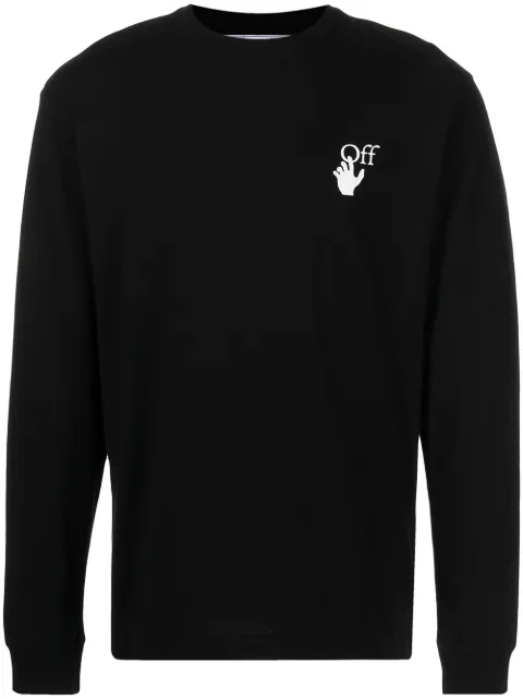 Off-White logo-print long-sleeve top