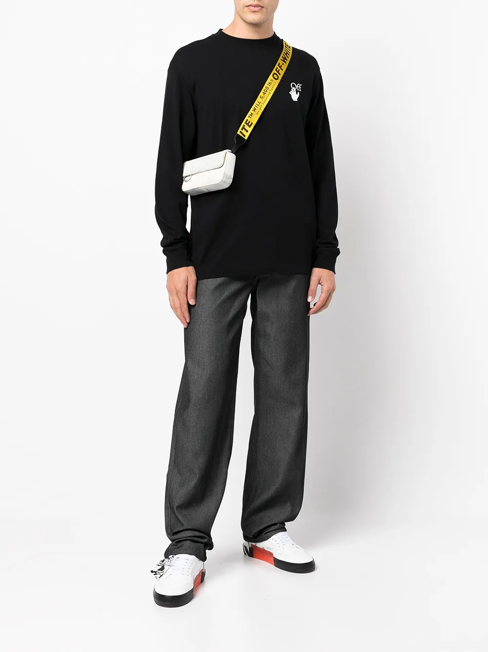 Off-White Top met logoprint - Zwart