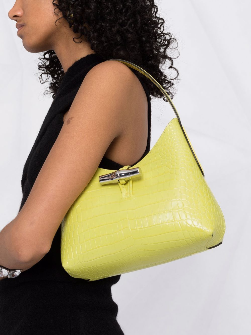 Longchamp Roseau XS Handbag with Crossbody Strap Black Women